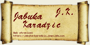 Jabuka Karadžić vizit kartica